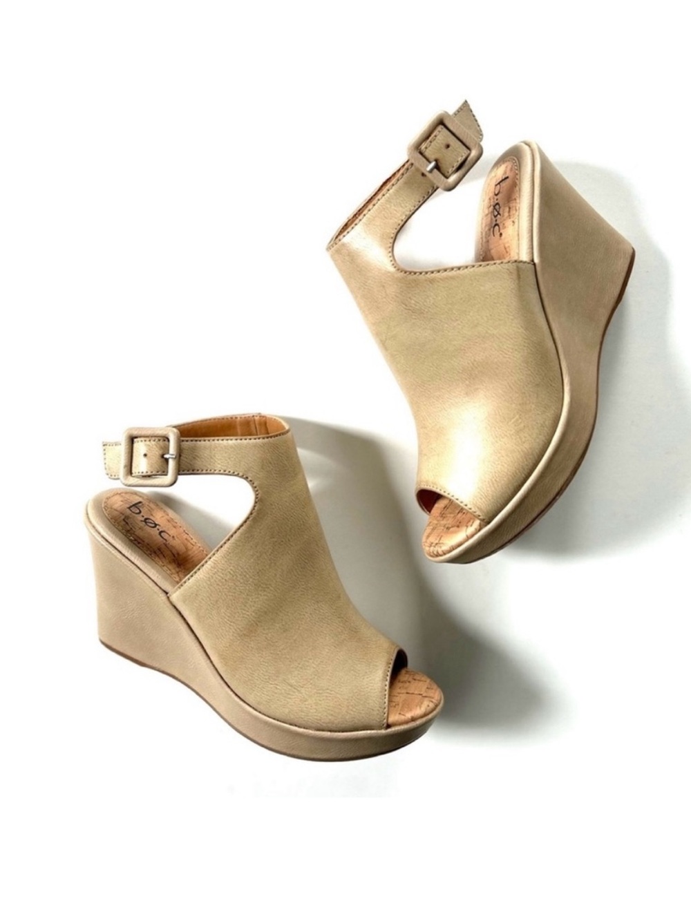 BOC Sophie Wedges Tan Wedge Shoes Size 7